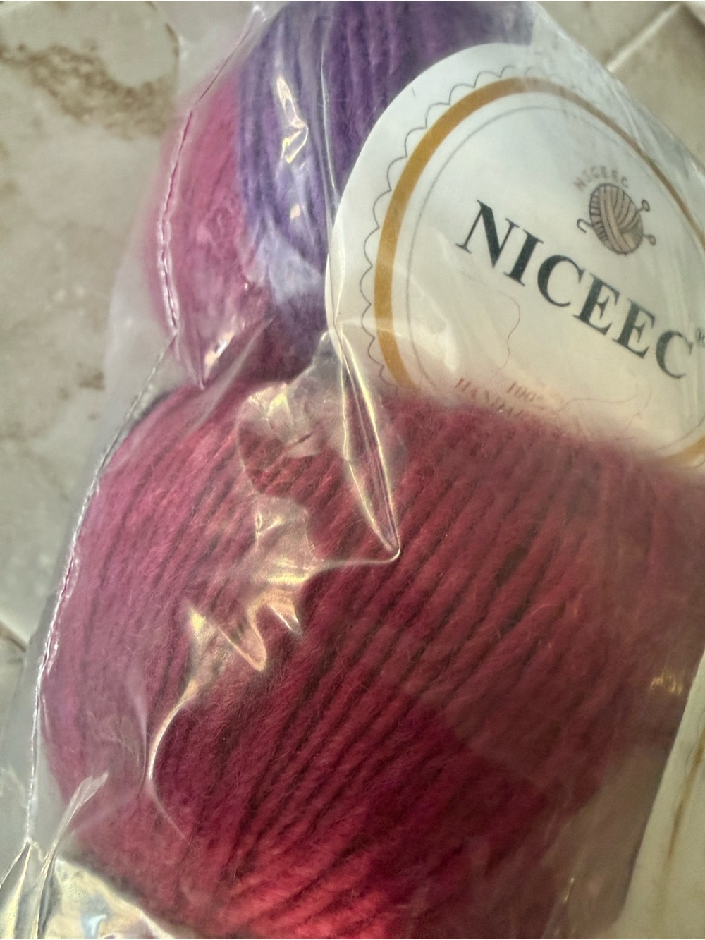 NICEEC Multicolor Gradient Rainbow Wool Yarn Bundle - Purple, Pink, Gray - Picture 10 of 10